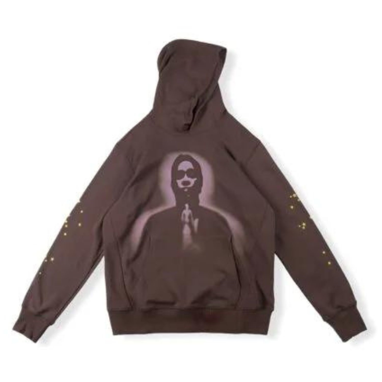 Young Thug Sp5der 555555 Hoodie Brown Front View